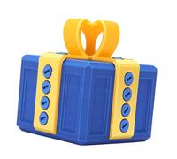 SEAFRONT Funny Surprise Box, 3D Printed PLA Annoying Gift Box with Nested Screws, Cash Storage Puzzle Present 9.2 X 8.6 X 8.6cm for Birthday Holiday Anniversary Party Gifting (Light Gold+Blue)
