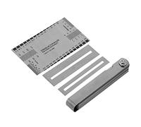 SEAFRONT Guitar String Action Gauge Ruler, Stainless Steel Double Sided Etched Measuring Tool with 32 Piece Feeler Gauge Set and 2 Fret Protector Guards for Guitar Setup