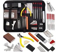 SEAFRONT Guitar Tool Kit 57 PCS Metal and Plastic String Instrument Maintenance Set with String Action Ruler Radius Gauges Carry Bag for Guitar Ukulele Bass Banjo Players