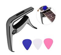 SEAFRONT Guitar Zinc Alloy High-Pressure with Slot for Guitar Picks and Bridge Pin Puller for Acoustic Classical Electric (Black)