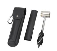 SEAFRONT Hand Auger Wrench Set Stainless Steel Manual Wood Drill (Black | Manual Auger Wrench, Stainless Steel, Belt Attachable Pouch, Fishing Trap Projects, Woodworking, Survival Tool