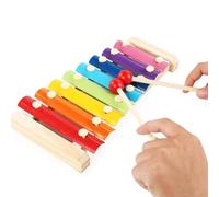 SEAFRONT Kids Xylophone Percussion Wooden Xylophone Toy with 2 Mallets, 8-Note Colorful Educational Instrument for Music Lessons Playdates Picnics