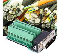 SEAFRONT Male DB15 Terminal Block Board, Compatible with DB15-00 DB15 Connector, Convenient to Wire, Offers Clear Reading, Provides Better Connection for 15 Pin Jack, Easy to