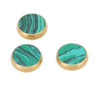 SEAFRONT Metal Trumpet Valve Caps, Universal Fit, Enhances Key Accuracy 3Pcs Trumpet Valve Buttons with Dark Blue Shell Inlay for Most Trumpet Finger Button Replacement and Repairing (C310 Gold)