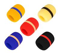 SEAFRONT Microphone Cover Windproof Sponge 5 Pack High Density Colorful Mic Foam Cover for Karaoke DJ Stage KTV Home Interviews