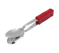 SEAFRONT Musical Spoons 8 Inch Stainless Steel Percussion Instrument with Red Plastic Handle for Festivals Parties and Music Performances