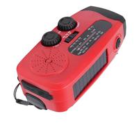 SEAFRONT Portable Hand Cranked Radio with 2000mah Rechargeable Battery Solar Powered AM FM WB Crank Emergency Radio LED Flashlight for Emergency