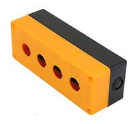 SEAFRONT Push Button Switch Control Station Box ABS Protective Enclosure 22mm Four Hole Sealing Rubber Strip Dust and Water Proof for Wall Equipment Field Control (Yellow)