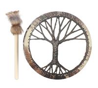 SEAFRONT Shaman Drum Hand Drum Sound Healing Tool with Stick for Spiritual Music and Home Decor (gray)