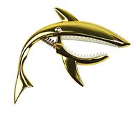 SEAFRONT Shark Zinc Alloy Tone for Acoustic Guitar, Ukulele, Mandolin and Banjo Gold Shark Design, Elastic Soft with Strong Grip, Works with Most Stringed Instruments