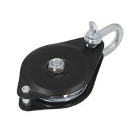 SEAFRONT Single Pulley Snatch Block 0.5T Load Single Wheel Pulley Lifting Crane Roller Bearing Hook Alloy Steel Rust Proof with 14mm Rope for Boat Dock