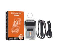 SEAFRONT Small Powerful Flashlight LED 1200LM USB C Rechargeable Mini Pocket Keychain Flash Light IP67 Waterproof V15 Magnetic Function Holding Clip Rechargeable
