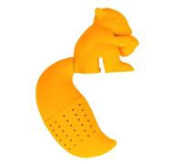 SEAFRONT Squirrel Shape Tea Strainer, Silicone Cute Infuser for Loose Tea, High and Low Temperature Resistant, for Lovers in Home Office (Orange)