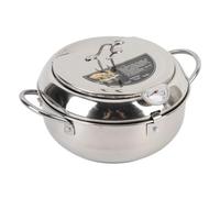 SEAFRONT Stainless Steel -frituche Pot Even Heating Tempura Frying Pan for Family Cooking Material: 201 Stainless Steel (20cm)