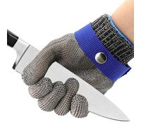 SEAFRONT Stainless Steel Metal Mesh Glove Cut Resistant Level 5 for Meat Cutting Chainsaw Work Kitchen Cooking Butcher Oyster Shucking with Soft Breathable Design (L)