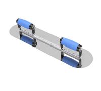 SEAFRONT Stainless Steel Plaster Trowel 20in Double Handle Large Blade | Concrete Finishing Tool for Pool Coatings, Riveted Double Round Handle Reduces Hand Fatigue, PP TPR Grip, Grinding Corners