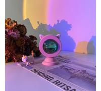 SEAFRONT Sunset Light Romantic Sunset Projector Sunset Light Sunset Lamp Sunset Projection Lamp Romantic Sunset Projector Cute Sunset Light Mini Sunset Lamp (Pink Cat Ear Plug-in Rainbow Orchid)