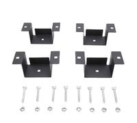 SEAFRONT Trailer Stake Pocket Brackets Carbon Steel Utility Trailer Pocket Bracket 2 X 4 in Pre Drilled Holes 4 Pack with Bolts and Nuts for Flatbeds Trucks Rails