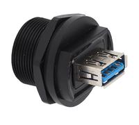 SEAFRONT USB 3.0 Dual Female Connector IP67 Threaded Connection Industrial Double Head Coupler Adapter with No Tool Installation and Gold Plated Contacts for Communicating Devices
