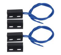 SEAFRONT Window Door Magnetic Switch, Recessed Sensor AC220V 2 Pairs for Home Security Alarm System, Normally Closed Design Fast Reflection (Black)
