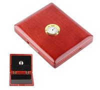 SEAFRONT Wooden Case, Solid Wood Saxophone Case with Hygrometer, Stylish Reed Holder for Saxophone and Clarinet, Protects 5 Reeds, for Musicians (Amber)