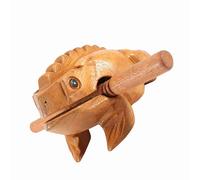 SEAFRONT Wooden Guiro Percussion Instrument Hand Carved Croaking Rasp 6.1in with Scraper 5 Sizes for Music Learning Desk Decor Meditation Classroom and Office Use (No. 4 12.7CM)