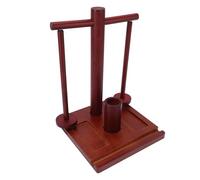 SEAFRONT Wooden Yarn Holder Beech Wood Rotating Yarn Organizer with Dual Spindle Phone Stand 7.5 X 7.5 X 10.8in for Crocheting Knitting Multi Color Projects