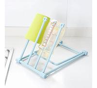 SEAFRONT Z Shaped Folding Towel Drying Rack, Plastic Towel Holder Stand for Bathroom Kitchen, Space Saving Design, Holds Multiple Hand Towels (Light Blue)