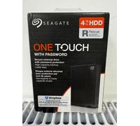 Seagate One Touch 4TB Portable External Hard Drive HDD With Password - Black
