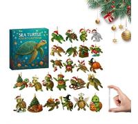 Seaglass Marine Advent Calendar 2025, 24 Days Ocean-themed Christmas Turtles Countdown Calendar with 24 Adorable Realistic Ocean Animals Decoration for Ocean Lovers, Kids