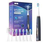 Seago Electric Toothbrush with Pressure Sensor - Ultrasonic Whitening Toothbrush - 8 Brush Heads & Replacement Reminder - 30 Days Standby & USB Charging - 5 Cleaning Modes, for Adults, SG2753(Blue)