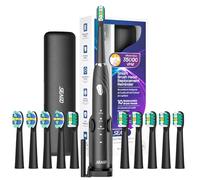 Seago Electric Toothbrush with Travel Case, Travel Toothbrush with 10 Toothbrush Heads & Holder, Rechargeable Toothbrush with Smart Timer for Adults and Kids, SG-2316(Black)