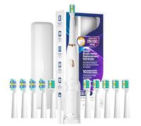 Seago Electric Toothbrush with Travel Case, Travel Toothbrush with 10 Toothbrush Heads & Holder, Rechargeable Toothbrush with Smart Timer for Adults and Kids, SG-2316(White)