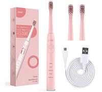 SEAGO SG-2303 Pink Sonic Toothbrush, 700 mAh Battery, 5 Modes, 3 Tips