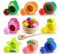 Seagoal Montessori Toys for 1 Year Old, Wooden Sensory Toddler Toys, Babies 12+ Months Educational Learning Present, Colour Sorting Toys, Christmas Birthday Gifts for 1 2 3 Year Olds Boys Girls