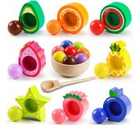 Seagoal Montessori Toys for 1 Year Old, Wooden Sensory Toddler Toys, Babies 12+ Months Educational Learning Present, Colour Sorting Toys, Christmas