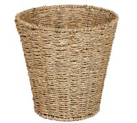 Seagrass Basket Bedroom Bin Natural Woven Wicker Rattan Waste Paper Bin for Bedroom, Office or Bathroom - Home Storage Waste Paper Basket Waste Bin Traditional Boho Home Decor