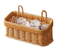 Seagrass Basket - Rattan Basket | Wicker Storage Basket | Flat Rattan Storage Bin Woven Organiser Baskets for Cupboard Bedroom Storage Organisation Wall Hangable Make Up Organiser Co