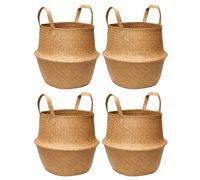 Seagrass Belly Basket with Handles - 30cm Diameter x 34.5cm Height - Natural Woven Storage Basket for Plants, Laundry & Home Decor (4)