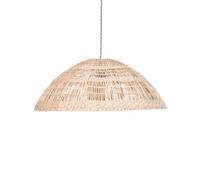 Seagrass Lamp Shade Dome Pendant Light Shade Woven Wicker Retro 70's Mid-Century Style Lampshade Bedroom Kitchen Living Room Easy Fit Lightshade with Natural Finish E27