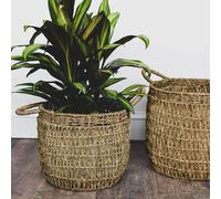 Seagrass Linen Basket Plant Pot Natural