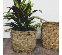 Ivyline Seagrass Lined Basket Natural Set of 2
