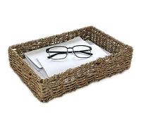 Seagrass Paper Tray 32cm Small Rectangular Woven Home Office Storage Basket Organiser