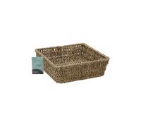 Jvl Hand Woven Seagrass Square Storage Tray, 4.2L Capacity, Set Of 3, Brown