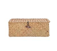 Seagrass Storage Basket Woven Rectangular Shelf Basket Bins Desktop Organizer for Office Kitchen Bathroom Living Room Bedroom (outdoorm5IpK-11)