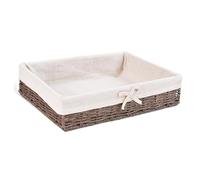 Seagrass Storage Baskets, Natural Wicker Organizer Baskets, Household Items Snacks Fruit Debris Laundry Finishing Storage Basket(35 * 25 * 8.5cm,Brown)