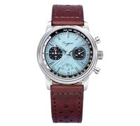 Seagull 1963 Movement ST1906 Chronograph Mens Wristwatches Sapphire Glass Waterproof Hand Wind Power Reserve Watch, blue