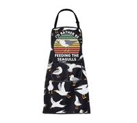 Seagull Apron Funny Seagull Gifts Ocean Lover Gift Birdwatcher Gift I'd Rather Be Feeding The Seagulls Baking BBQ Chef Apron