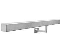 Seagull Balustrades Square Stainless Steel Handrails for Stairs - Select Your Length - Pre-Assembled with Premium Brushed Satin-Polished Steel Tube & Fittings - Made in The UK