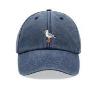 Seagull Baseball Cap Vintage Washed Unisex Dad Hat Adjustable Blue Denim